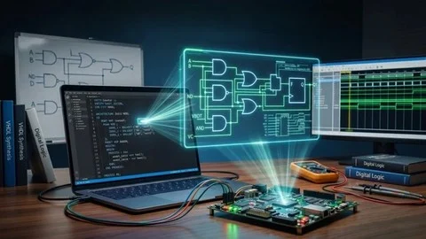 تصميم دوائر رقمية ومحاكاة إشارات باستخدام VHDL